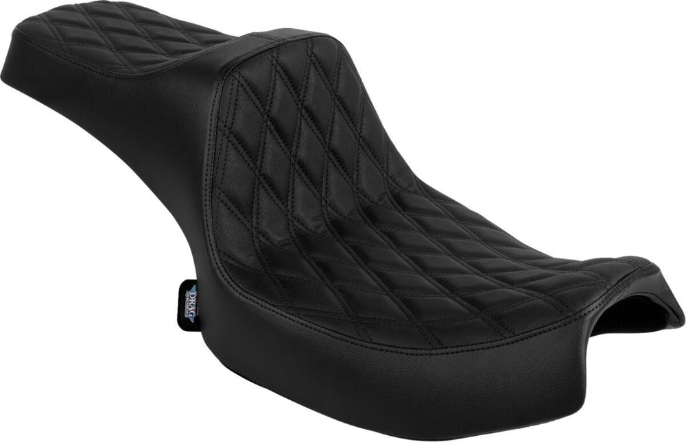 Drag Specialties Predator III Double Diamond Seat For Indian Challenger 108 ABS 2020-2025 - Black/Black