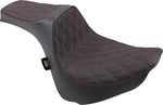 Drag Specialties Predator III Double Diamond Seat For Harley Davidson FXFB 1750 2018-2019 - Black Red