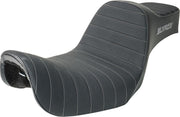 Slyfox High Noon Seat For Harley Davidson FXD 1340 1996-1998 Silver Stitching - Black/Silver