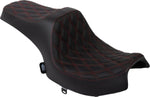 Drag Specialties Predator III Double Diamond Seat For Indian Challenger 108 ABS 2020-2025 - Black/Red