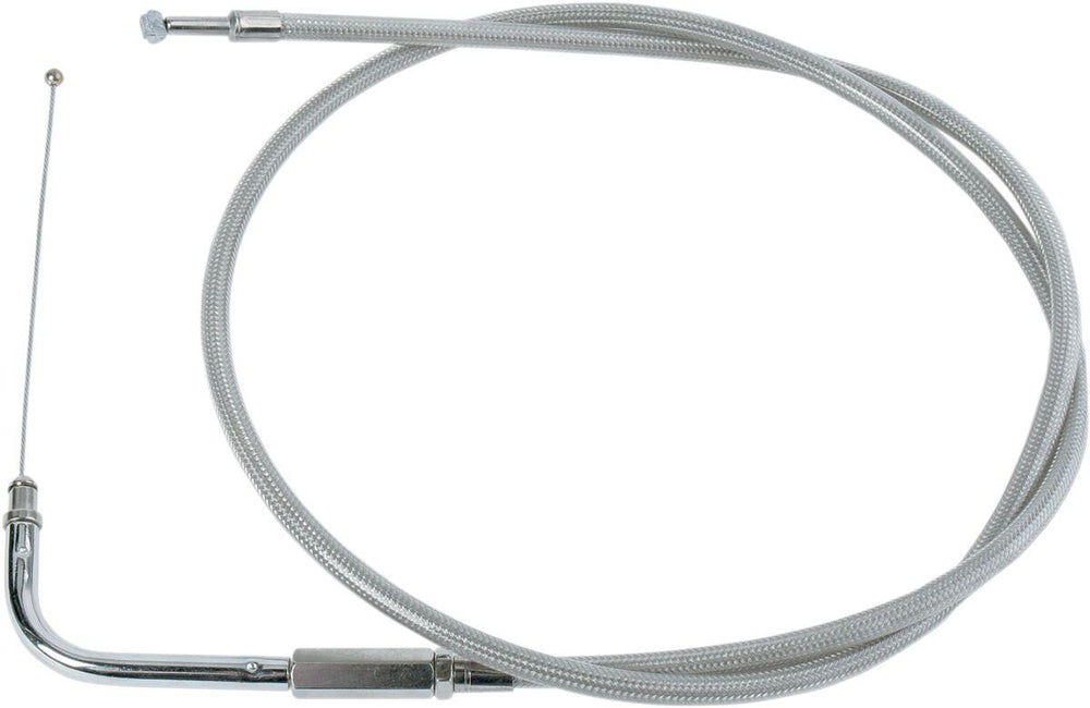 Drag Specialties Stainless Braided Throttle Cable For Harley Davidson FLHRSEI 1550 2002 108 cm (42-1 2") - Silver Unfinished