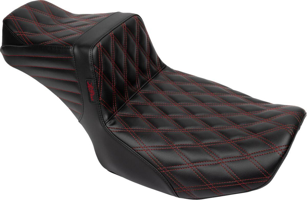 LE Pera Tailwhip Daddy Long Legs Seat For Harley Davidson FLHX 1750 ABS 2023 Double Diamond - Black/Red