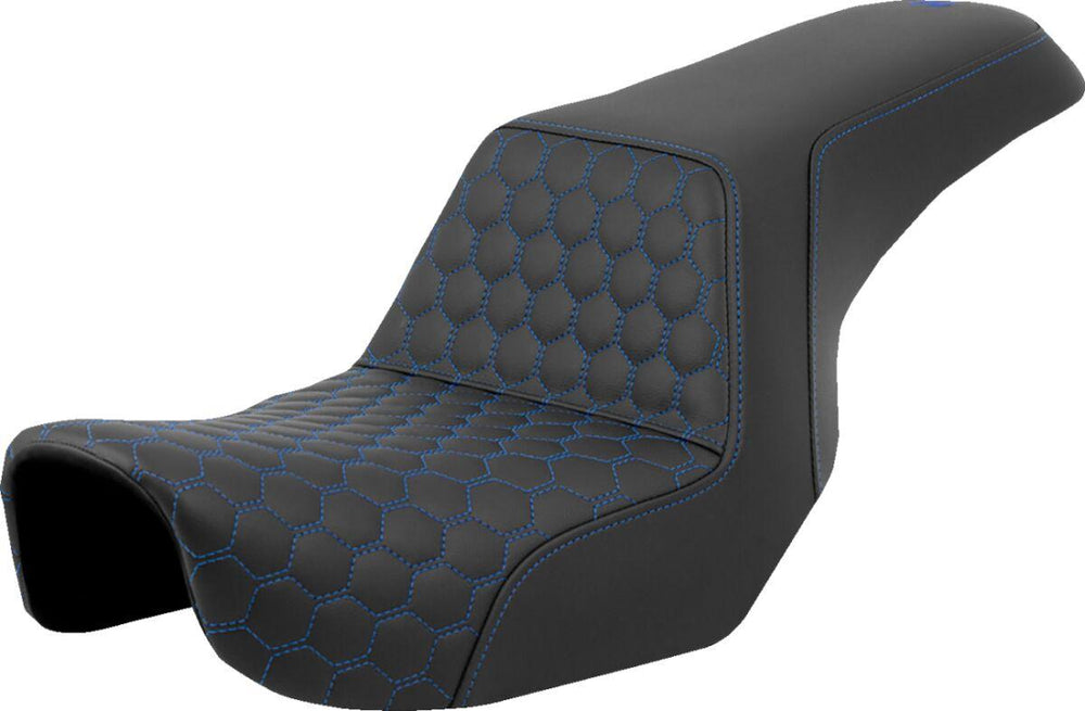 Saddlemen Honeycomb Step Up Seat For Harley Davidson FLD 1690 2012-2013 - Black/Blue