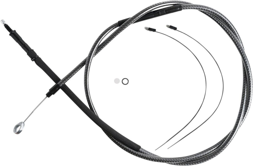 Magnum Shielding Polished KarbonFibr Clutch Cable For Harley Davidson FLD 1690 2012-2013 189.5 cm (74-11 16") - Carbon Fiber Silver