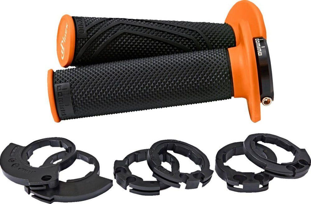 Domino D200 Lock-On Grips With All Cams - Black/Orange