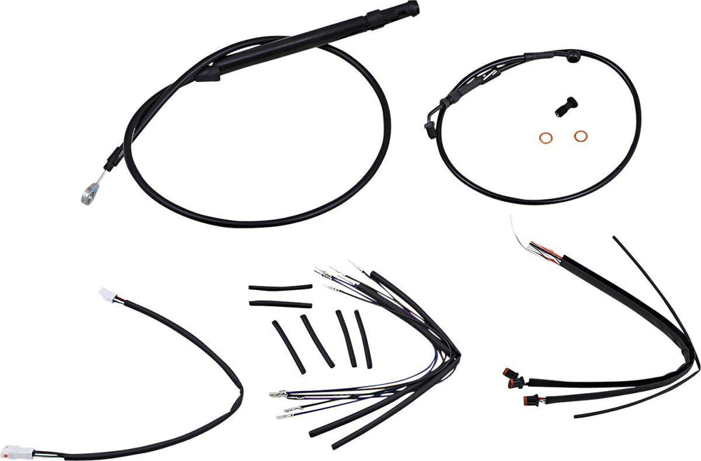 Burly  Ape Handlebar Cable & Hose Kit For Harley Davidson FLDE 1750 2018-2019 35.5cm (14") - Black
