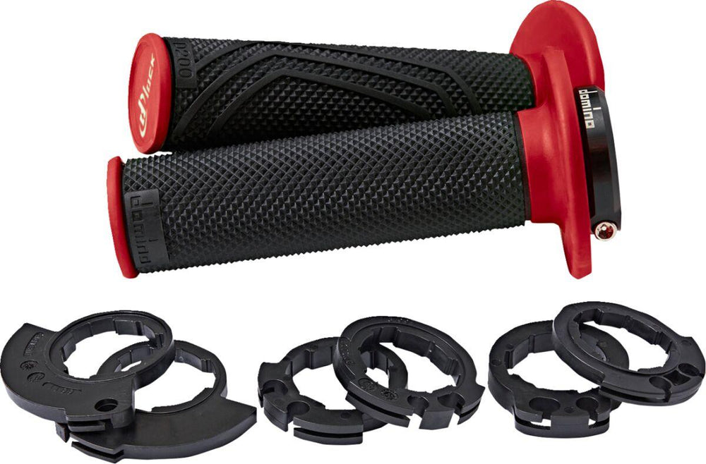 Domino D200 Lock-On Grips With All Cams - Black/Red