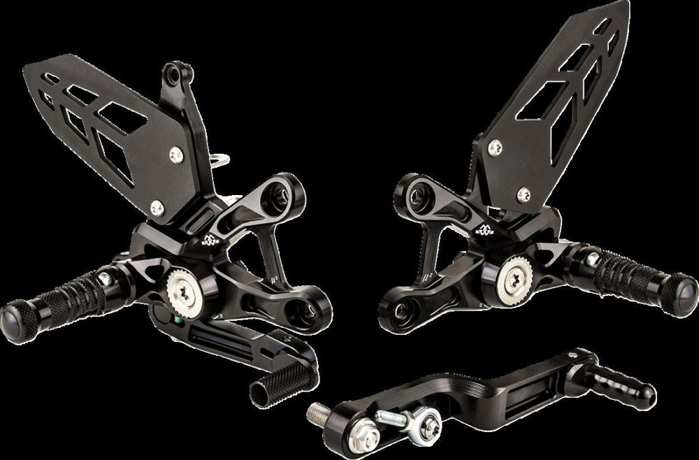 Gilles MUE2 Rearset For Suzuki GSX-R 1000 2017-2018 - Black/Silver
