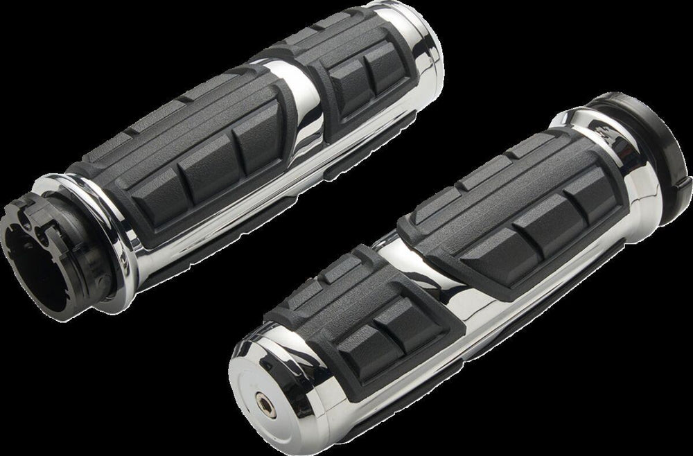 Ciro Chicane Grips For Harley Davidson FLD 1690 2012-2013 - Silver