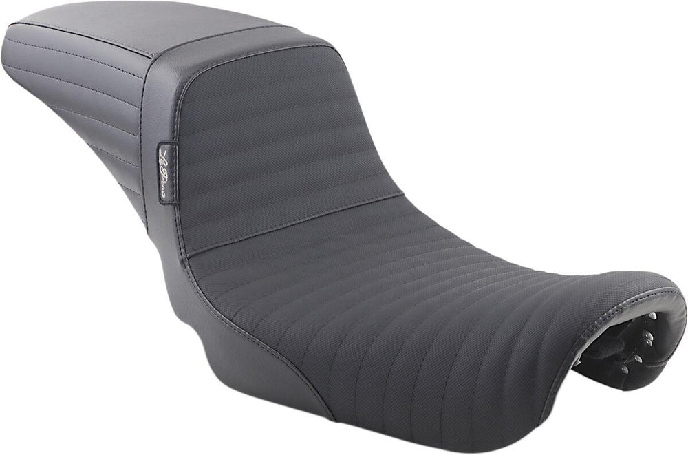 LE Pera Kickflip Daddy Long Legs Seat For Harley Davidson FLD 1690 2012-2013 Pleated w/Gripp Tape - Black