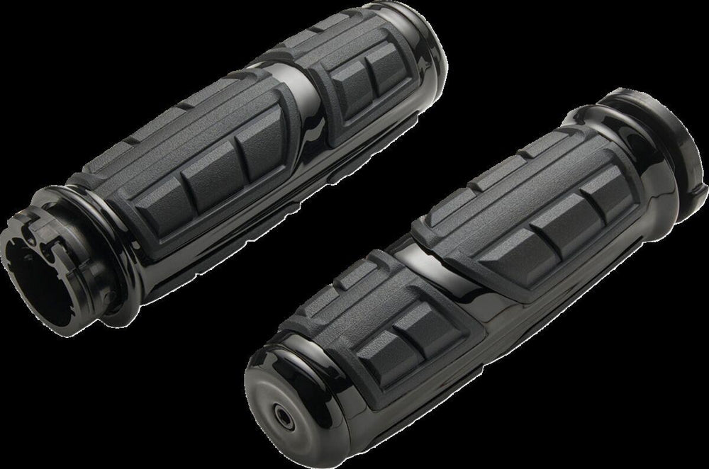 Ciro Chicane Grips For Harley Davidson FLD 1690 2012-2013 - Black