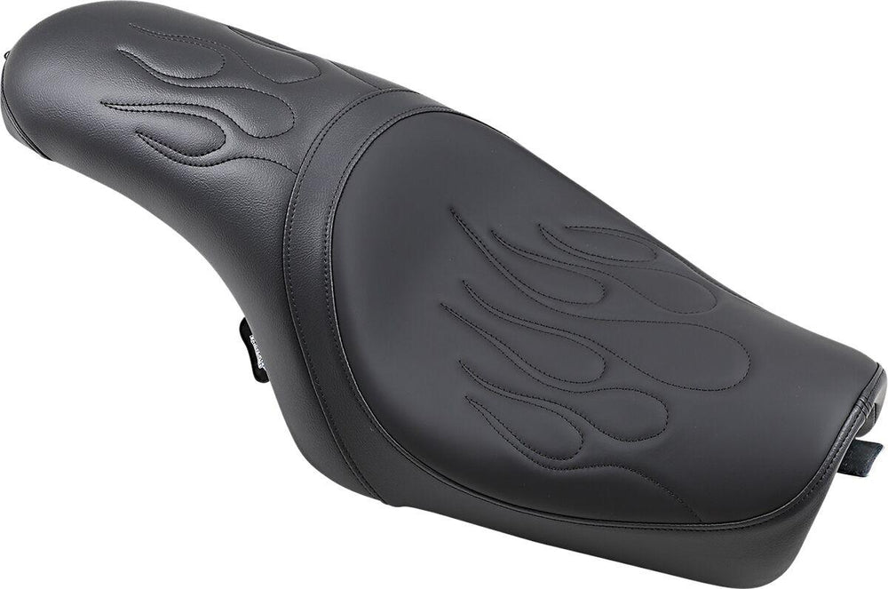 Drag Specialties Predator Seat For Harley Davidson XL 1200 C 2004-2020 Flame Stitched - Black