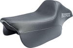 Slyfox 2 Up Race Low Seat For Harley Davidson FLHR 1584 2008-2011 Carbon Fiber/Silver Logo - Black