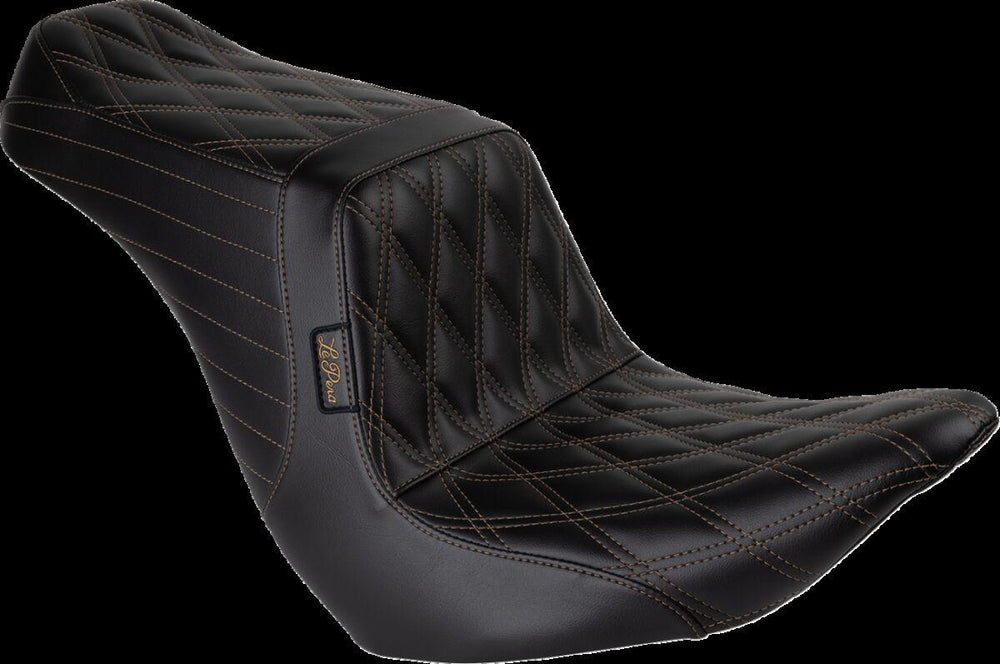 LE Pera Tailwhip Up Front Seat For Harley Davidson FLSB 1750 ABS 2018-2021 Chestnut Double Diamond Stitching - Black
