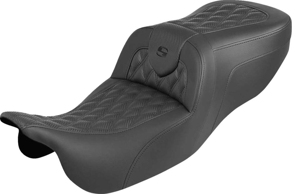 Saddlemen Roadsofa Seat For Harley Davidson FLRT 1690 2015-2016 Carbon Fiber Weave/Lattice Stitched - Black
