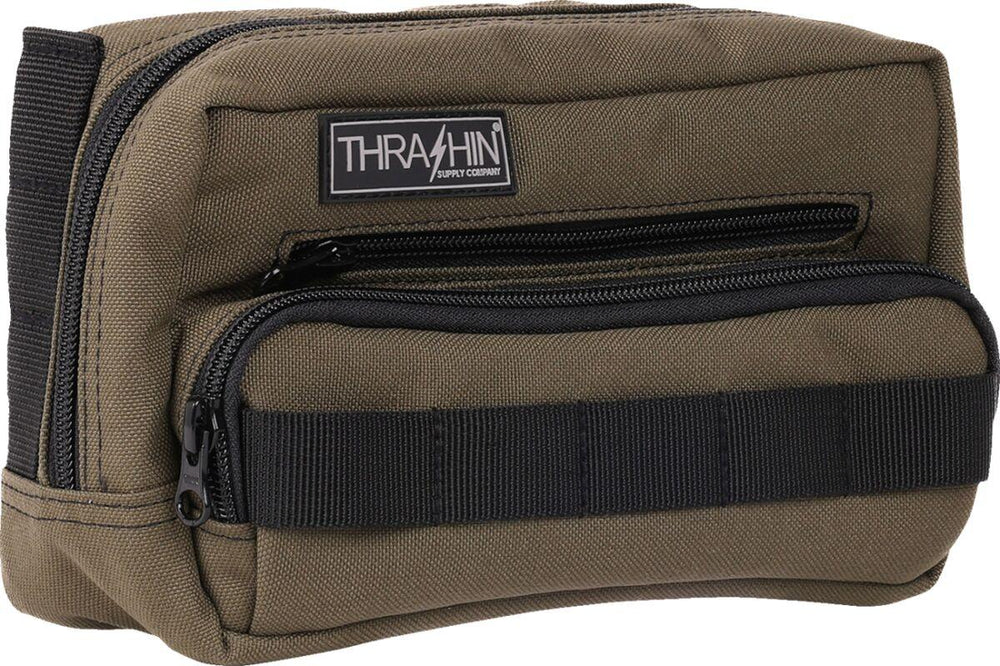 Thrashin Supply Co Handlebar Bag Plus Green/Orange - 12.5cm (5") x 22.9cm (9") x 10 cm (4")