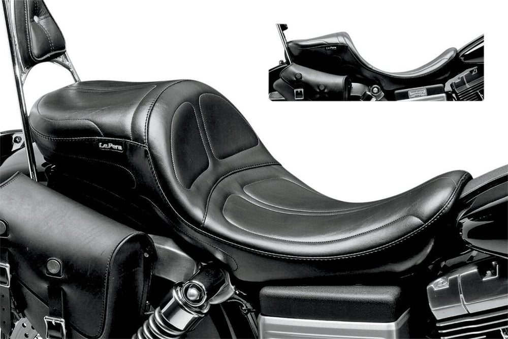 LE Pera Maverick Daddy Long Legs Seat For Harley Davidson FLD 1690 2012-2013 Stitched - Black