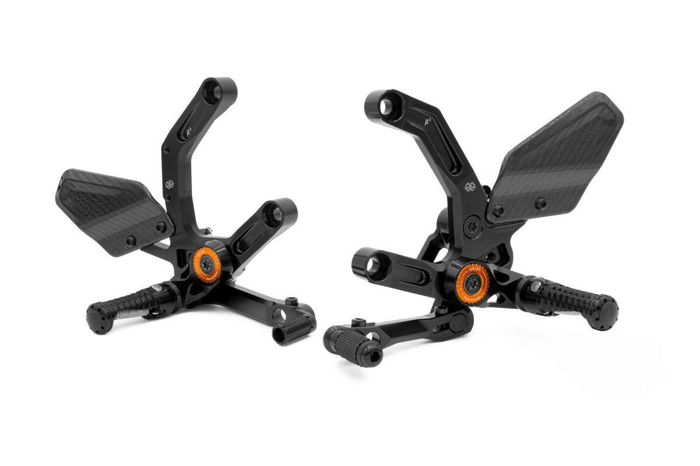 Gilles MUE2 Rearset KTM For KTM Duke 990 ABS 2024-2026 Left and Right - Black/Orange