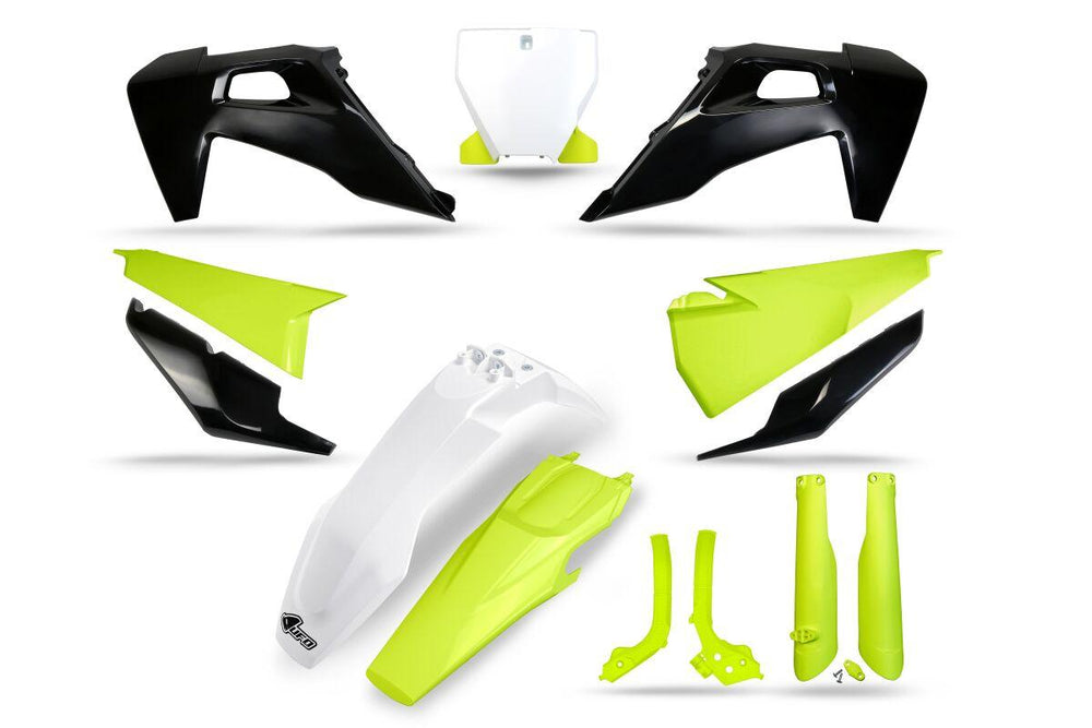 UFO Plastics Kit For Husqvarna FC250 2019-2022 - Black Fluorescent Yellow Grey