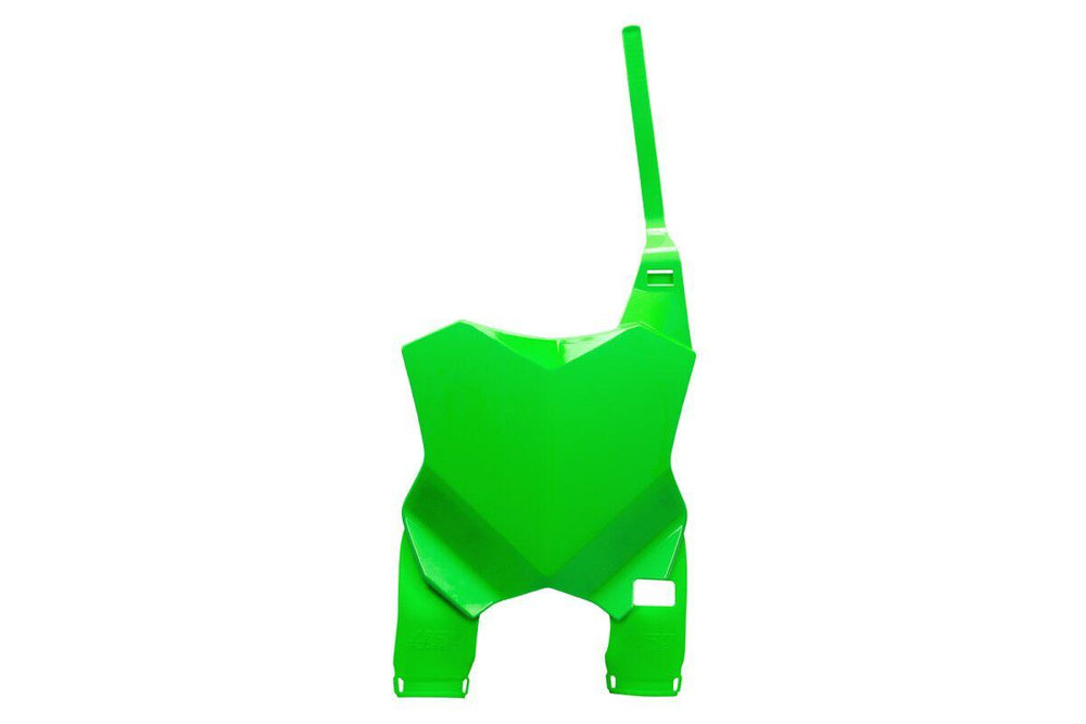 UFO Front Number Board With Extension For Kawasaki KX250 2021-2026 - Fluorescent Green