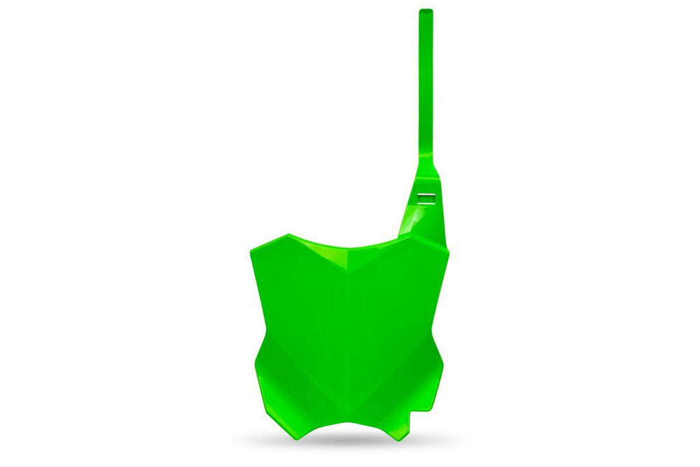 UFO Front Number Board With No Extension For Kawasaki KX250 2021-2026 - Fluorescent Green