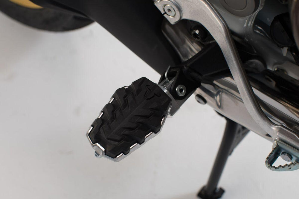 SW Motech Evolution Footpegs For Honda XRV 750 1990-2003 - Black Silver