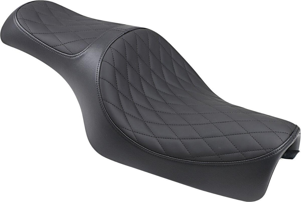 Drag Specialties Caballero 2 Up Vinyl Seat For Harley Davidson XL 1200 C 2004-2020 Diamond Stitch - Black