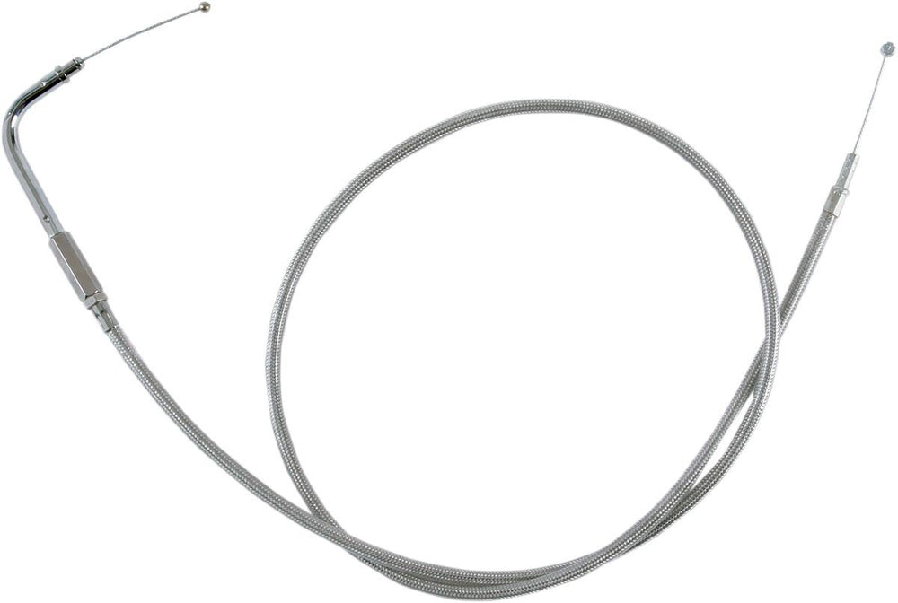 Drag Specialties Stainless Steel Braided Idle Cable For Harley Davidson FLHR 1340 1996-1998 108 cm (42-1 2") - Silver Unfinished