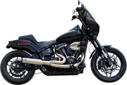 S&S Cycle 2 Into 1 Qualifier Exhaust System For Harley Davidson FLDE 1750 2018-2020 - Brushed