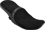 Drag Specialties Low Profile Touring Seat For Harley Davidson FLHR 1584 2010-2011 Suede Double Diamond - Black