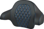 Saddlemen Tour Pak Backrest Pad For Harley Davidson FLH 1868 ABS 2021 - Black/Blue