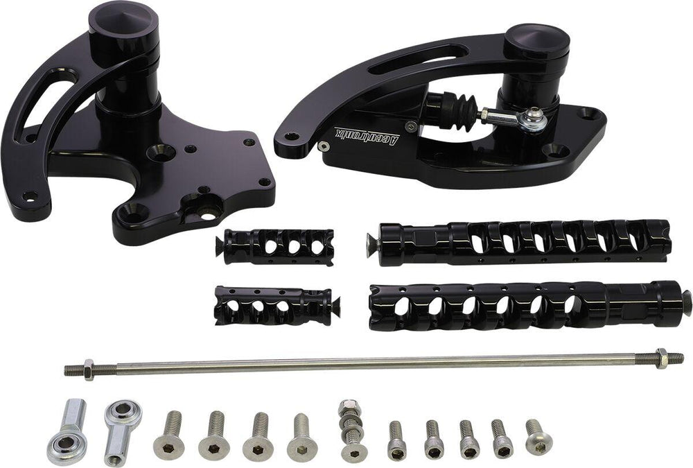 Accutronix Muzzle Brake Forward Controls For Harley Davidson FXST 1450 2000-2003 Slotted - Black
