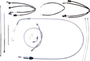 Magnum Shielding Sterling Chromite II Designer Handlebar Cable Install Kit For Harley Davidson FXFB 1750 2018-2019 30.5 - 35.5cm (12" - 14") - Chrome Clear-Coated