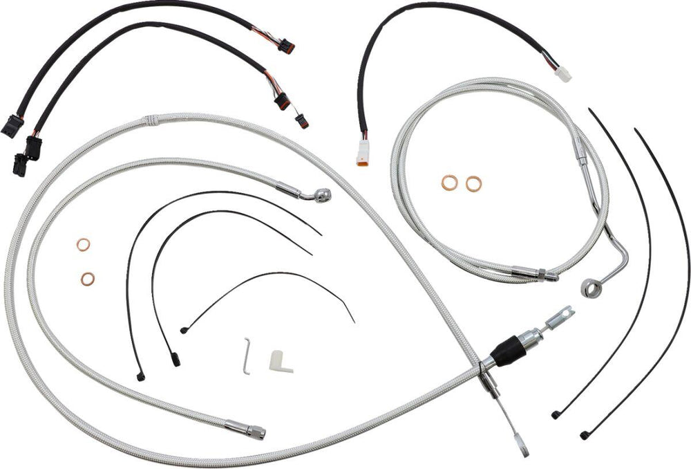 Magnum Shielding Sterling Chromite II Designer Handlebar Cable Install Kit For Harley Davidson FLHR 1750 2021-2022 30.5 - 35.5cm (12" - 14") - Chrome Clear-Coated