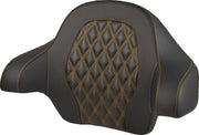 Saddlemen Tour Pak Backrest Pad For Harley Davidson FLH 1868 ABS 2021 - Black/Gold