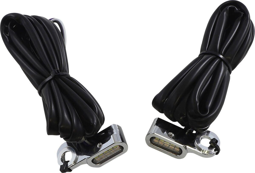 Drag Specialties LED Handlebar Marker Lights For Harley Davidson FLHR 1750 - Chrome Clear