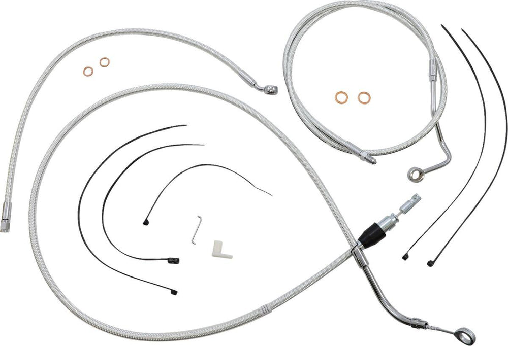 Magnum Shielding Sterling Chromite II Designer Handlebar Cable Install Kit For Harley Davidson FLH 1868 2021 25.5cm (10") - Chrome Clear-Coated