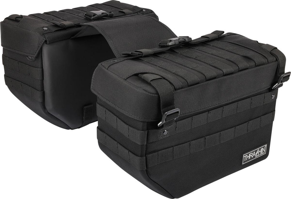 Thrashin Supply Co Expedition Saddlebags For Harley Davidson FLD 1690 2012-2013 - Black