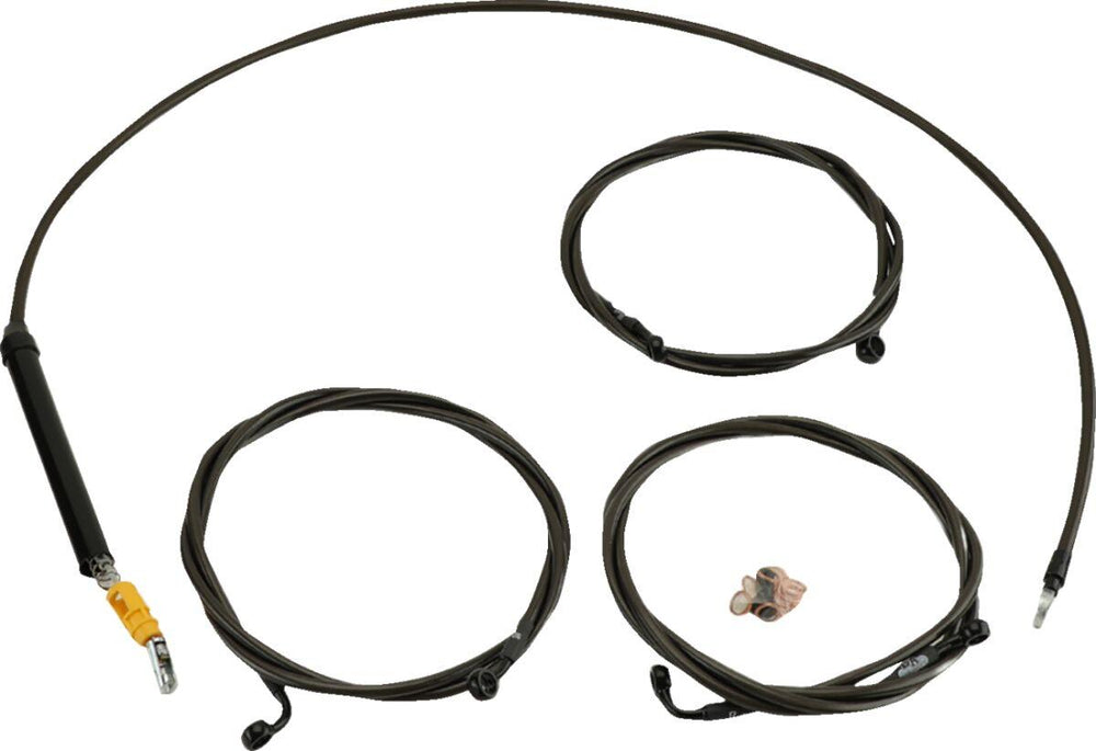 LA Choppers Standard Midnight Braided Handlebar Cable/Brake Hose Kit For Harley Davidson FLHX 1923 ABS 2024-2025 45.5 cm - 51 cm (18" - 20") - Black/Clear-Coated