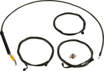 LA Choppers Standard Midnight Braided Handlebar Cable/Brake Hose Kit For Harley Davidson FLHX 1923 ABS 2024-2025 45.5 cm - 51 cm (18" - 20") - Black/Clear-Coated