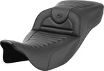 Saddlemen Roadsofa Extended Reach Carbon Fibre Tuck-n-Roll Seat For Harley Davidson FLH 1868 2021 - Black