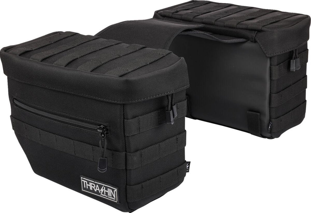 Thrashin Supply Co Essential Saddlebags For Harley Davidson FLD 1690 2012-2013 - Black