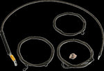 LA Choppers Standard Midnight Braided Handlebar Cable/Brake Hose Kit For Harley Davidson FLHX 1923 ABS 2024-2025 Standard - Black/Clear-Coated