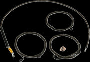 LA Choppers Standard Midnight Braided Handlebar Cable/Brake Hose Kit For Harley Davidson FLHX 1923 ABS 2024-2025 Standard - Black/Clear-Coated