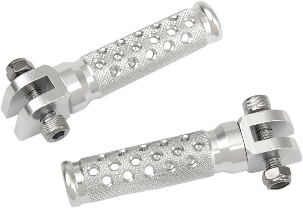 Emgo Slash Cut Footpegs For Yamaha FZR 1000 1991-1995 - Silver