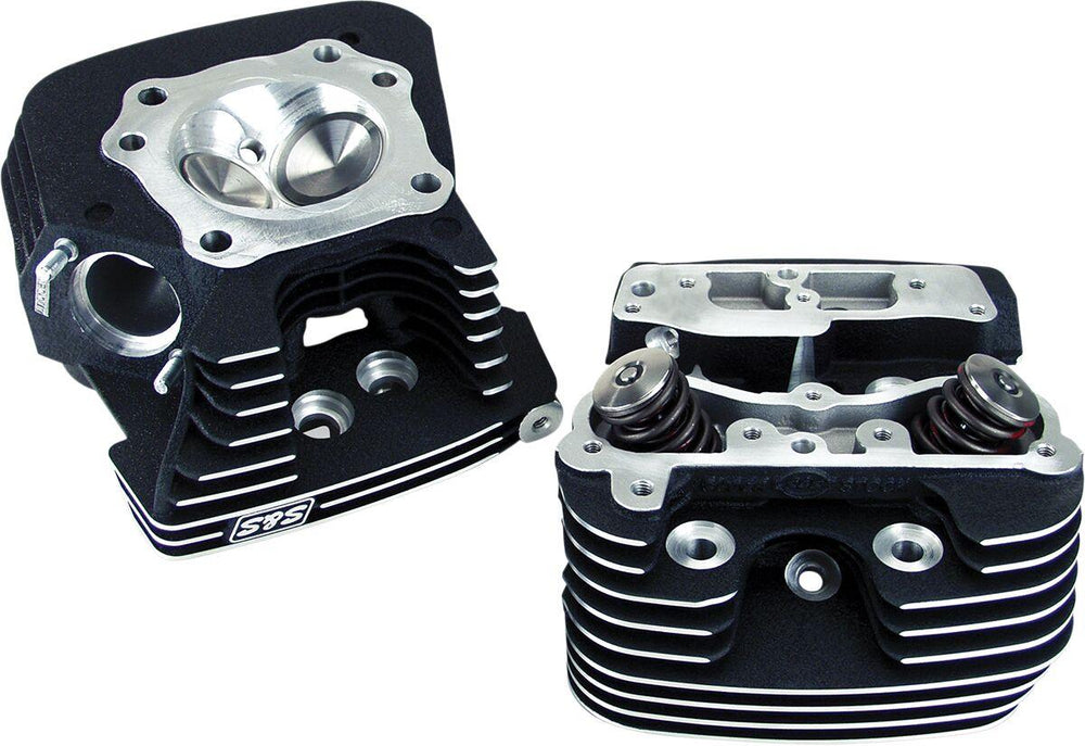 S&S Cycle 89 CC Super Stock Cylinder Heads For Harley Davidson FLHR 1450 1999-2003 - Powder-Wrinkle Black