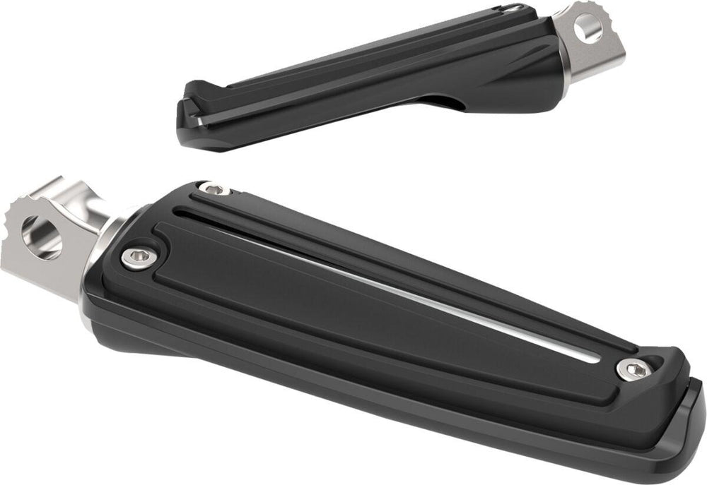 Ciro Rail Foot Pegs For Harley Davidson FLDE 1750 ABS 2018-2020 Black Base - Black/Chrome