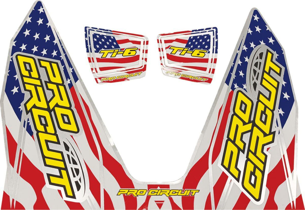 Pro Circuit Ti-6 Exhaust Decals - Blue Red White Yellow