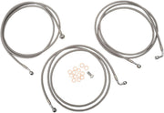 LA Choppers Stainless Steel Brake Hose Kit For Harley Davidson FLD 1690 ABS 2014 18" - 20" - Silver