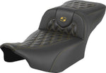 Saddlemen Roadsofa Carbon Fibre Seat For Harley Davidson FLHX 1923 ABS 2024-2026 Carbon Fiber/Lattice Stitched - Black/Gold